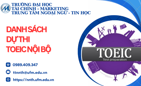 Danh sách sinh viên tham dự kỳ thi tiếng Anh TOEIC đầu ra nội bộ (Ngày 07/9/2025)